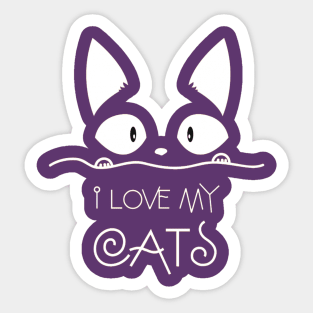 I Love My Cat Sticker